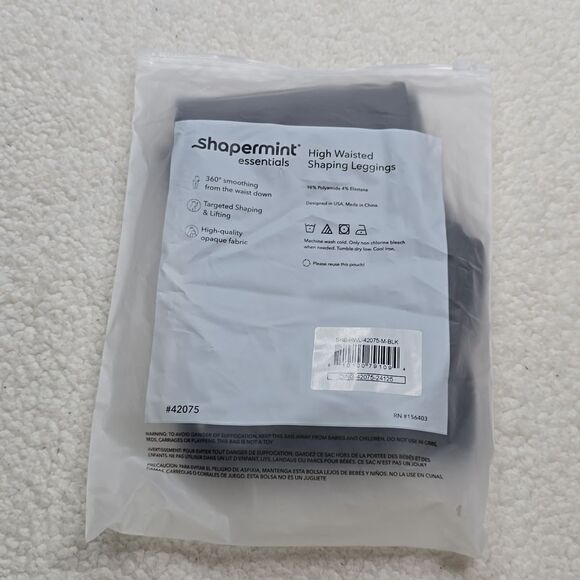 NWT Shapermint High Waisted Shaping Leggings Black - Picture 5 of 7